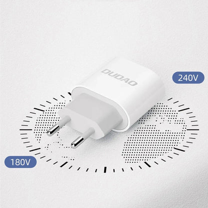 Netzladegerät mit USB-C Kabel Dudao A14EUC, 20W, 3A, 1 x USB-C, Schwarz