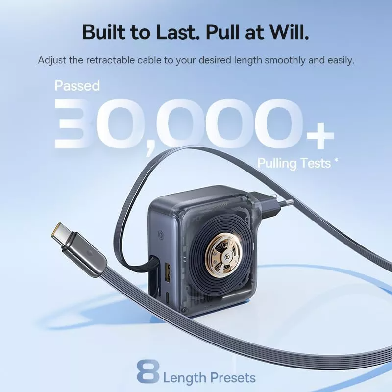 Chargeur Réseau avec Câble USB-C Baseus EnerCore CJ11, 100W, 1 x USB-A - 2 x USB-C, Noir E0120M00
