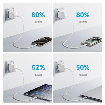 Chargeur réseau avec câble USB-C Joyroom JR-TCF24, 30W, 3A, 1 x USB-C, Blanc