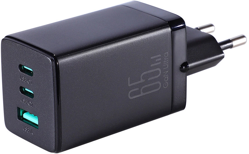 Chargeur réseau avec câble USB-C Joyroom TCG01, 65W, 3.25A, 1 x USB-A - 2 x USB-C, Noir