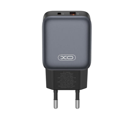 Caricabatterie da Rete con Cavo USB-C XO Design L156, 30W, 3A, 1 x USB-A - 1 x USB-C, Nero
