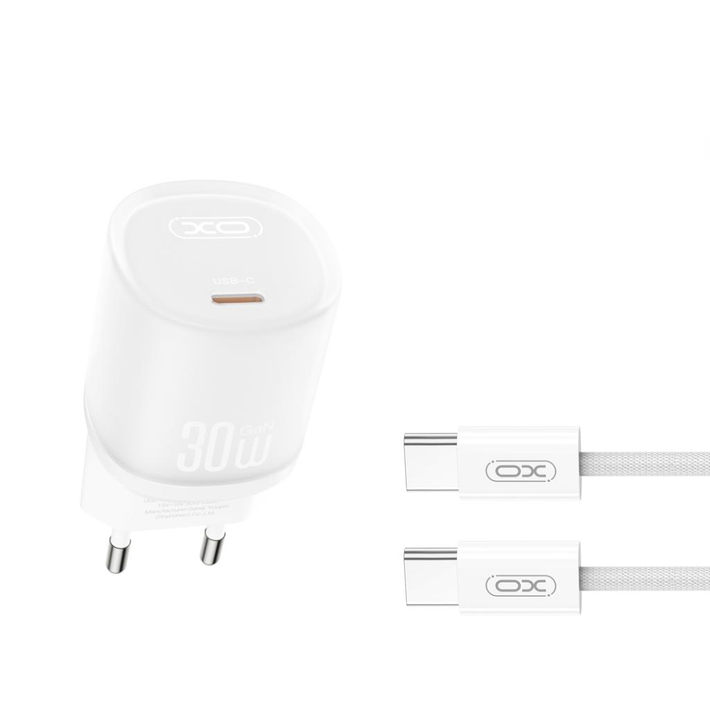 Chargeur réseau avec câble USB-C XO Design L150, 30W, 3A, 1 x USB-C, Blanc
