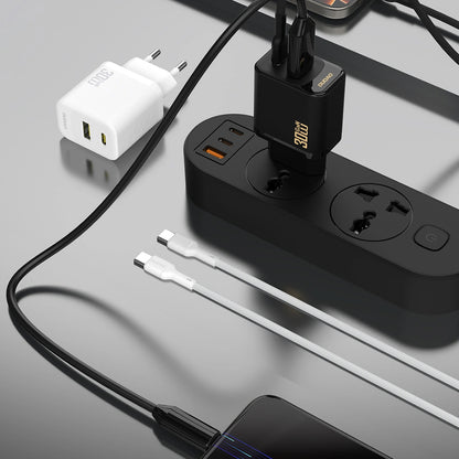 Caricabatterie da rete con cavo USB-C Dudao A27TCEU, 30W, 1 x USB-A - 1 x USB-C, Bianco