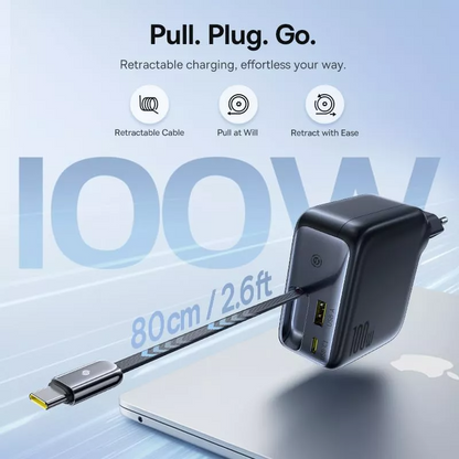 Chargeur Réseau avec Câble USB-C Baseus EnerCore CJ11, 100W, 1 x USB-A - 2 x USB-C, Noir E0120M00