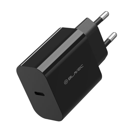 Caricabatterie da Rete con Cavo USB-C Blavec BC-7, 45W, 3A, 1 x USB-C, Nero