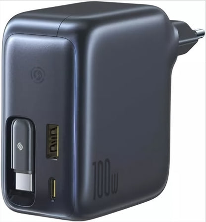 Chargeur Réseau avec Câble USB-C Baseus EnerCore CJ11, 100W, 1 x USB-A - 2 x USB-C, Noir E0120M00