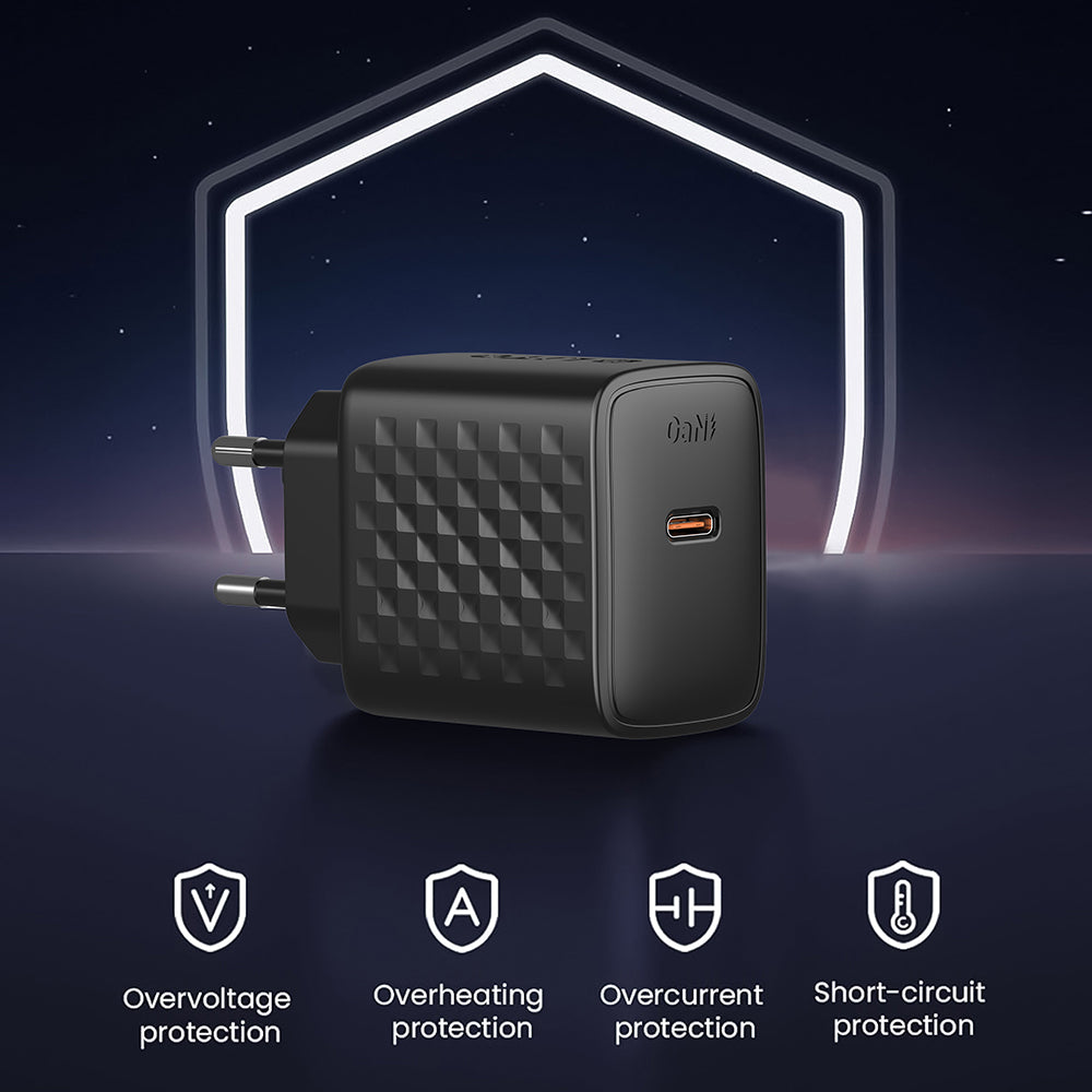 Caricabatterie da rete con cavo Lightning Lito LC13L, 20W, 3A, 1 x USB-C, Nero