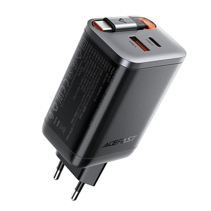 Chargeur réseau avec câble USB-C Acefast A111, 67W, 3A, 1 x USB-A - 1 x USB-C, Noir