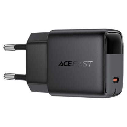 Netzladegerät mit USB-C Kabel Acefast A115 Display, 30W, 3A, 1 x USB-C, Schwarz