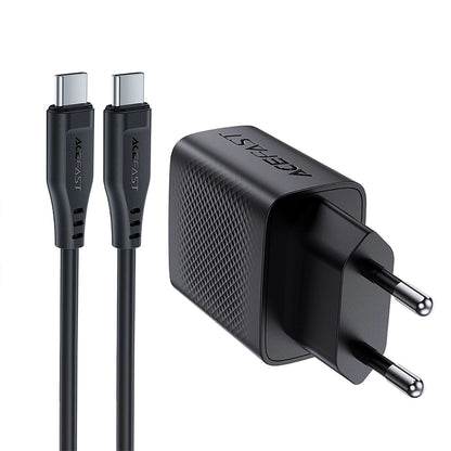 Chargeur réseau avec câble USB-C Acefast A82, 20W, 3A, 1 x USB-C, Noir