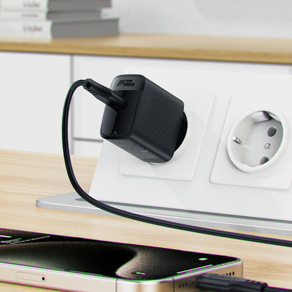 Chargeur réseau avec câble USB-C Acefast A82, 20W, 3A, 1 x USB-C, Noir