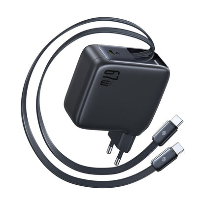 Baseus EnerCore CJ21 Network Charger with USB-C Cable, 67W, 3.35A, 1 x USB-C, Black E0120G00