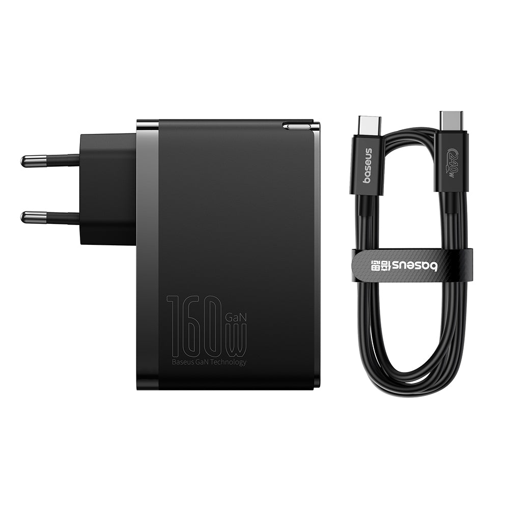 Caricabatterie Rete con Cavo USB-C Baseus GaN5 Pro, 160W, 5A, 1 x USB-A - 2 x USB-C, Nero P10110825113-00