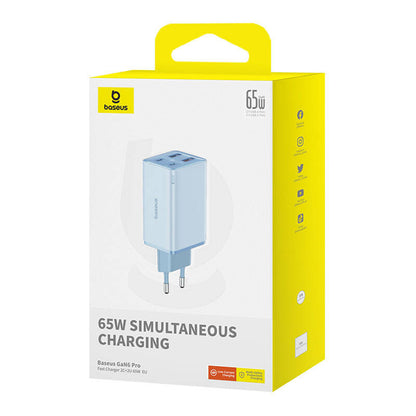 Netzteil mit USB-C-Kabel Baseus GaN6 Pro, 65W, 3,25A, 2 x USB-A - 2 x USB-C, Blau P10162701313-00