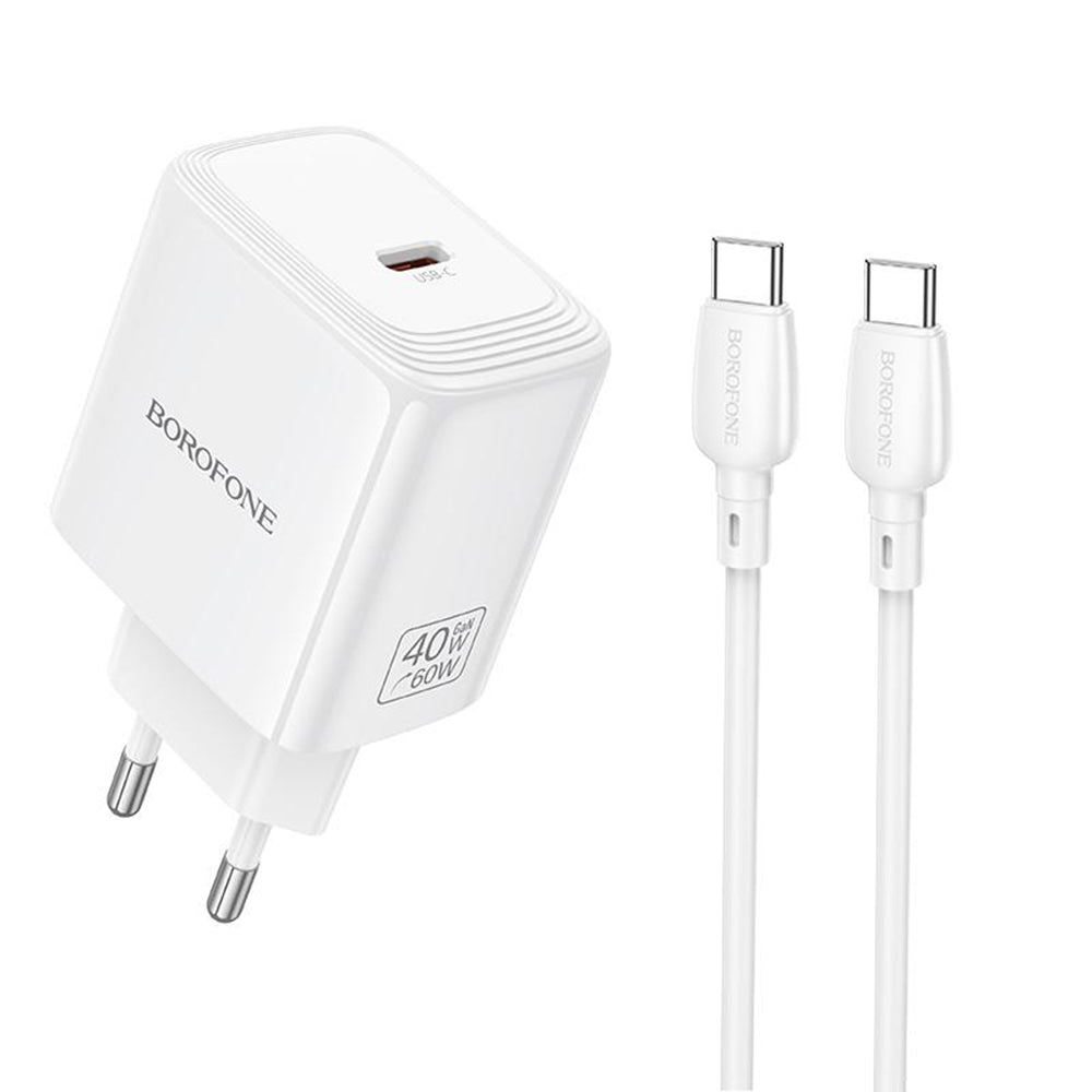 Chargeur secteur avec câble USB-C Borofone BN33 Fuente, 40W, 1 x USB-C, Blanc