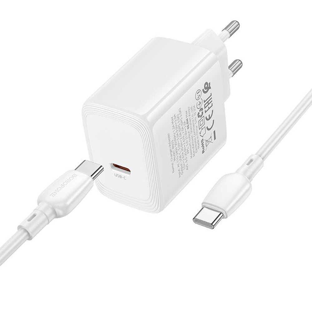 Chargeur secteur avec câble USB-C Borofone BN33 Fuente, 40W, 1 x USB-C, Blanc