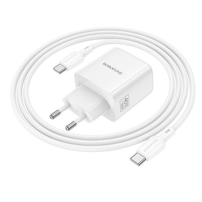 Chargeur secteur avec câble USB-C Borofone BN33 Fuente, 40W, 1 x USB-C, Blanc