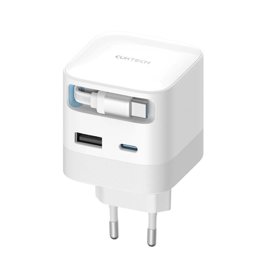 Chargeur secteur avec câble USB-C Cuktech, 67W, 3,25A, 1 x USB-A - 1 x USB-C, Blanc CUKA653WEUWT