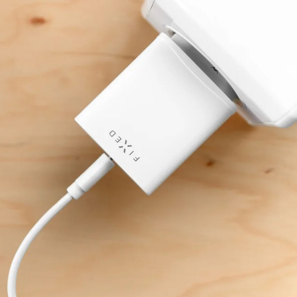 Netzladegerät mit USB-C Kabel Fixed, 20W, 3A, 1 x USB-C, Weiß
