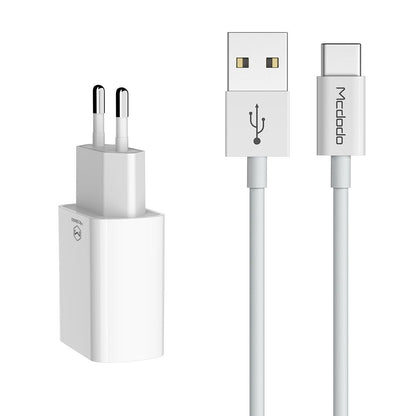 Caricabatterie Rete con Cavo USB-C McDodo CH-6721 Offer, 12W, 2.4A, 2 x USB-A, Bianco