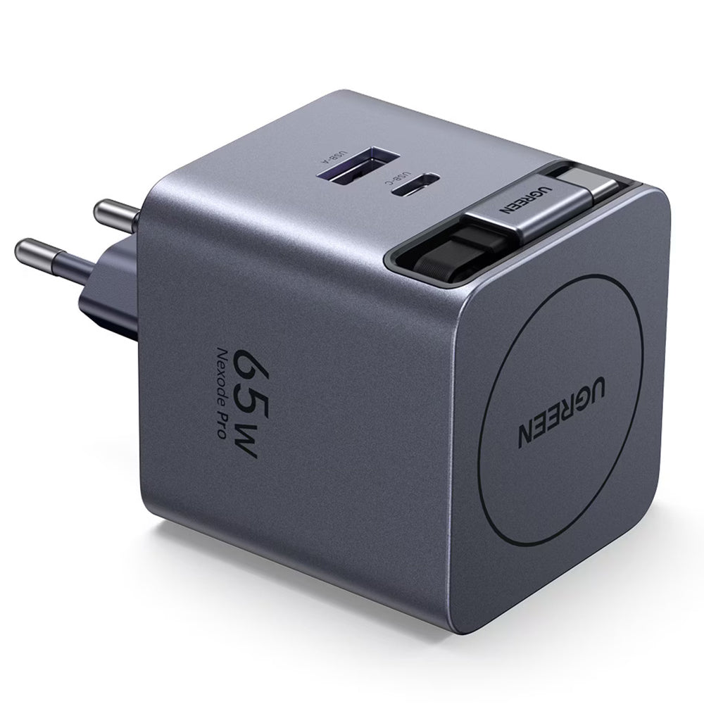 Caricabatterie da Rete con Cavo USB-C UGREEN X614, 45W, 3A, 1 x USB-A - 1 x USB-C, Grigio