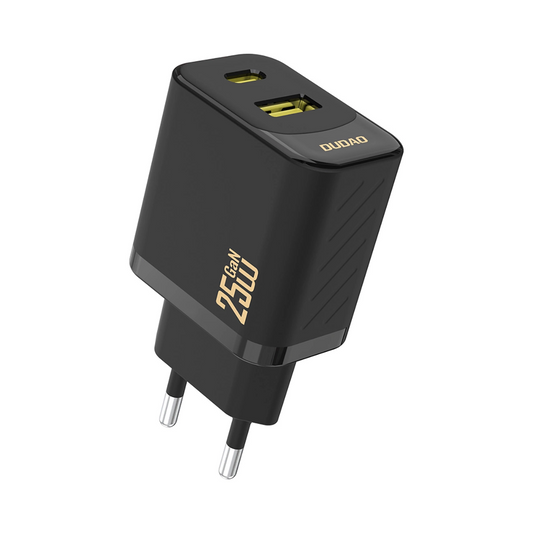 Caricabatterie Rete Dudao A26T, 25W, 3A, 1 x USB-A - 1 x USB-C, Nero