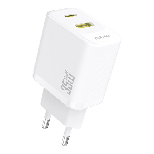 Caricabatterie Rete Dudao A27 Max, 35W, 1 x USB-A - 1 x USB-C, Bianco