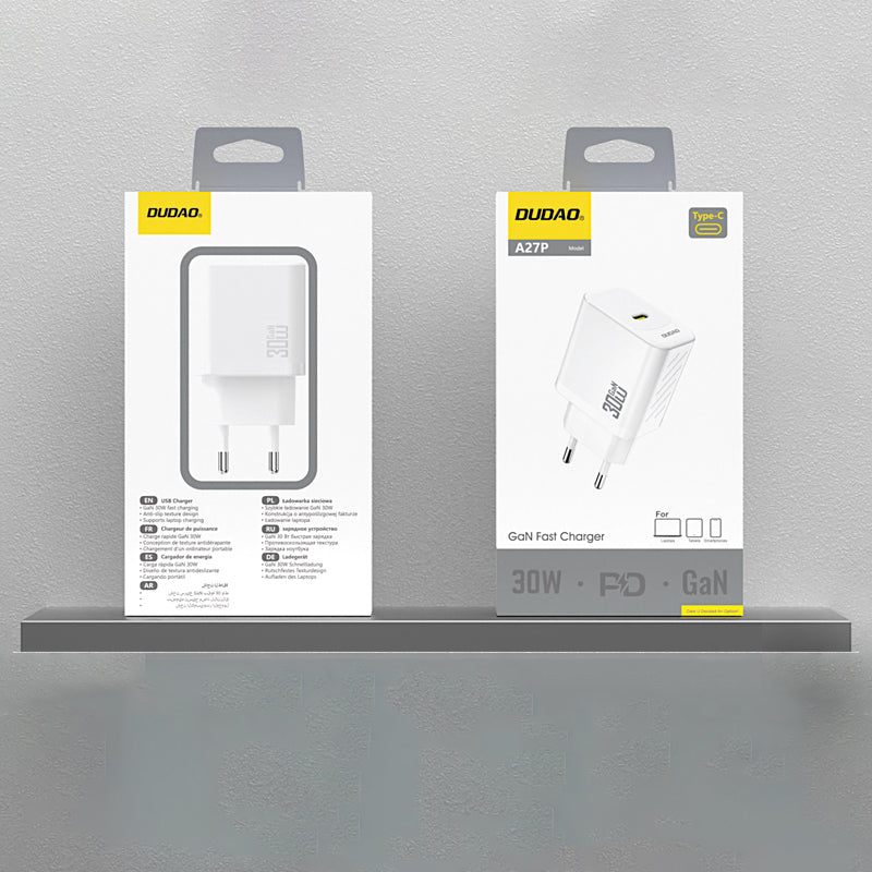 Netzladegerät Dudao A27P, 30W, 3A, 1 x USB-C, Weiß