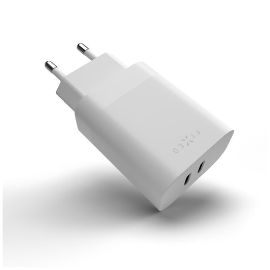 Chargeur Réseau Fixed, 35W, 3A, 2 x USB-C, Blanc