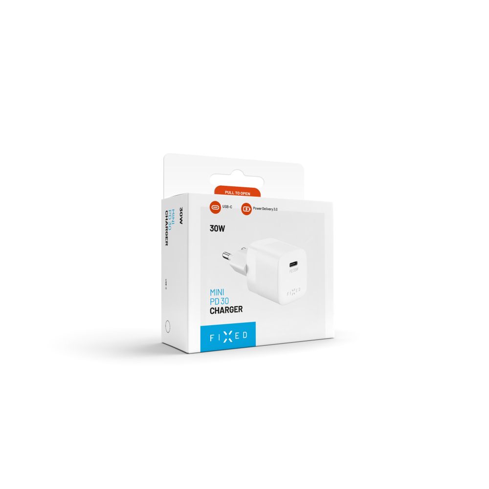 Caricabatterie Retea Fixed Mini, 30W, 3A, 1 x USB-C, Bianco