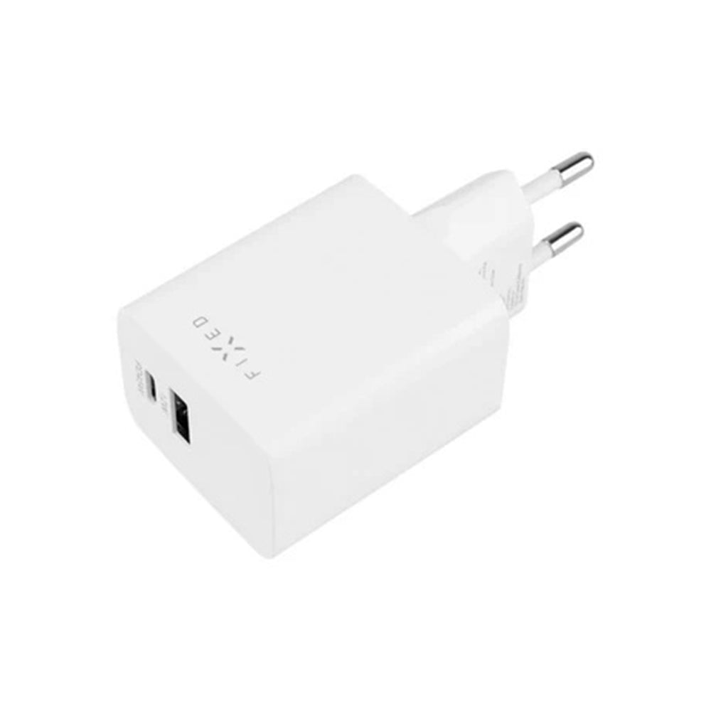 Netzladegerät Fixed Mini, 45W, 3A, 1 x USB-A - 1 x USB-C, Weiß