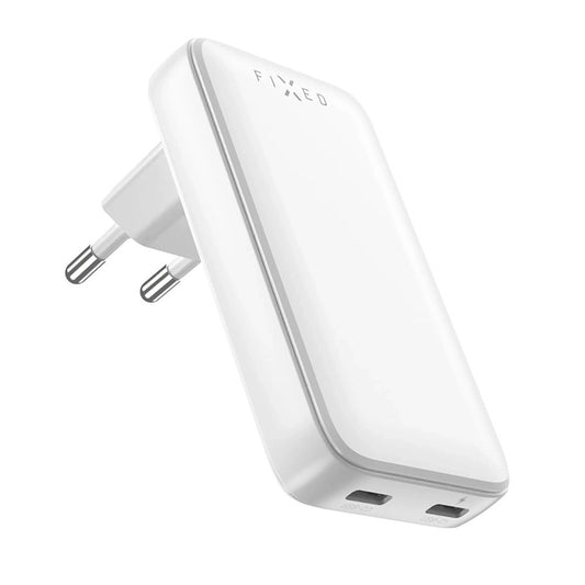 Caricabatterie Retea Fixed Slim, 45W, 3A, 2 x USB-C, Bianco