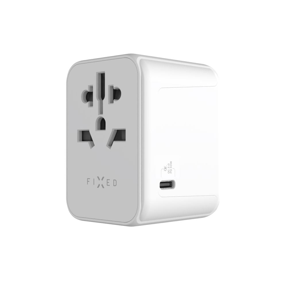 Chargeur Réseau Fixed Travel, 30W, 3A, 2 x USB-A - 1 x USB-C, Blanc