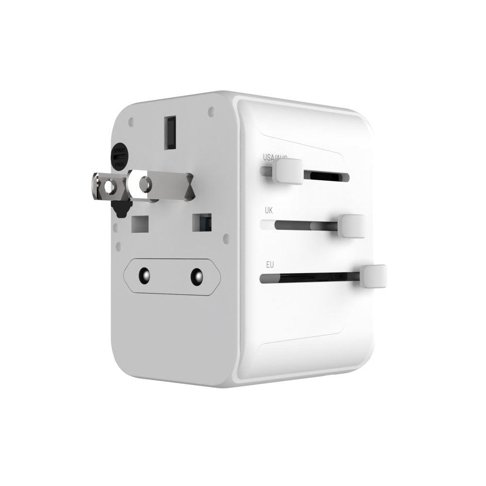 Chargeur Réseau Fixed Travel, 30W, 3A, 2 x USB-A - 1 x USB-C, Blanc