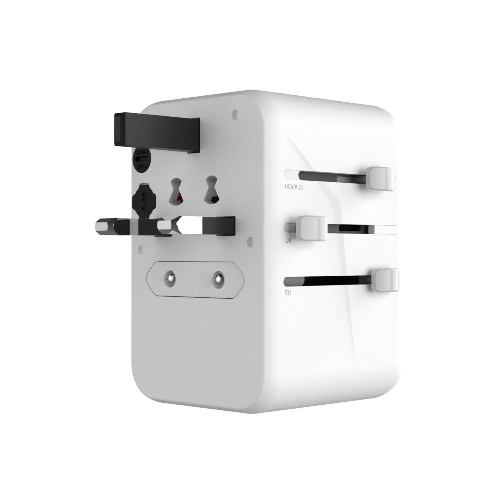 Netzladegerät Fixed Travel, 65W, 3.25A, 2 x USB-A - 3 x USB-C, Weiß