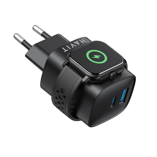 Netzladegerät HAVIT UC132 2in1, 22W, 3A, 1 x USB-A - 1 x USB-C, Schwarz