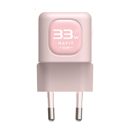 Chargeur Réseau HAVIT UC230, 33W, 3A, 1 x USB-A - 1 x USB-C, Rose