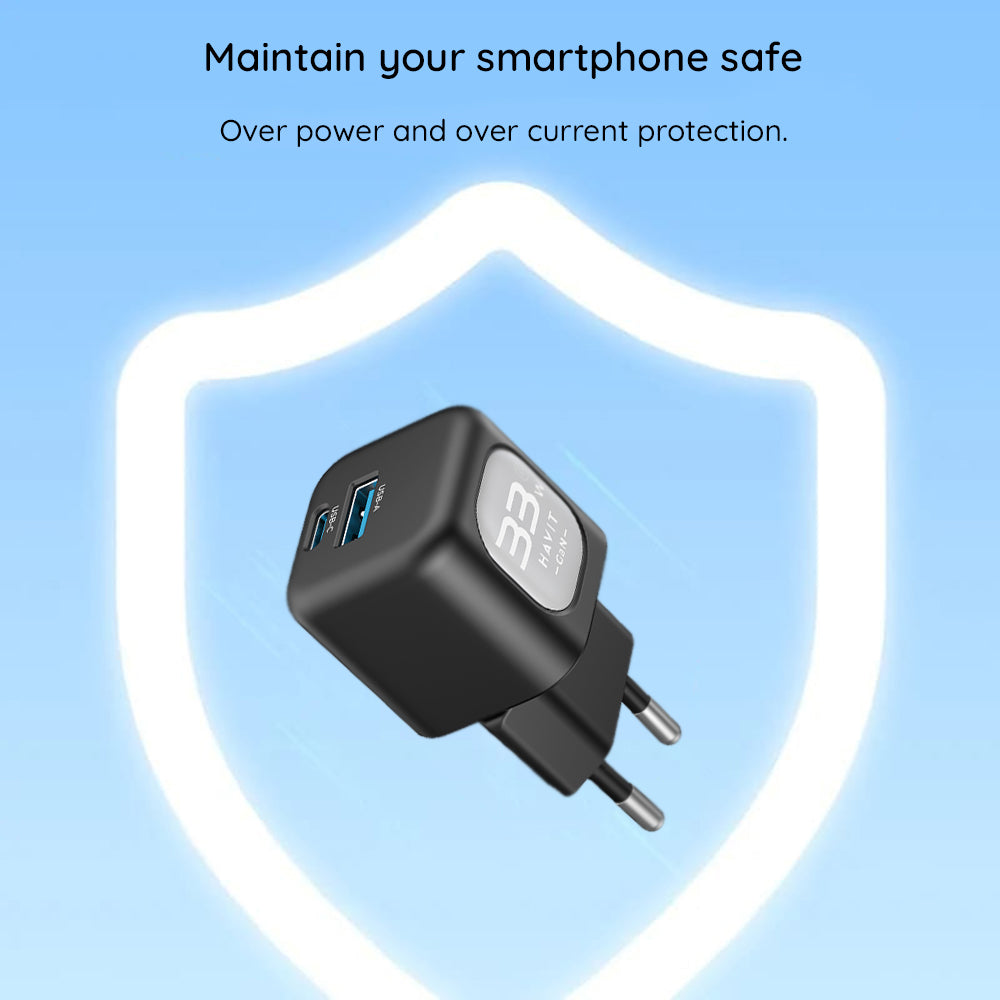 Chargeur Réseau HAVIT UC230, 33W, 3A, 1 x USB-A - 1 x USB-C, Rose