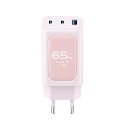 Netzladegerät HAVIT UC260, 65W, 3A, 1 x USB-A - 2 x USB-C, Rosa