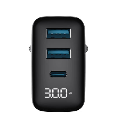 Netzladegerät HAVIT UCLE001, 30W, 3A, 2 x USB-A - 1 x USB-C, Schwarz