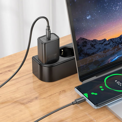 Chargeur Réseau HOCO N60, 20W, 3A, 1 x USB-C, Noir