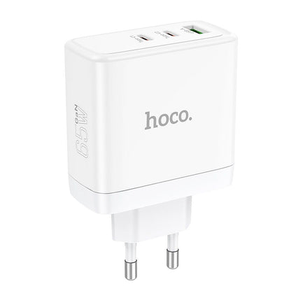 HOCO N30 Network Charger, 65W, 3.25A, 1 x USB-A - 2 x USB-C, White