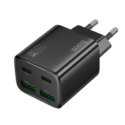 Caricabatterie Rete HOCO N55, 20W, 3A, 2 x USB-A - 2 x USB-C, Nero