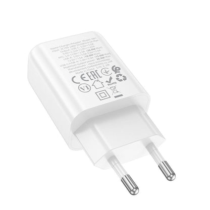 Netzladegerät HOCO N61, 20W, 3A, 1 x USB-A - 1 x USB-C, Weiß