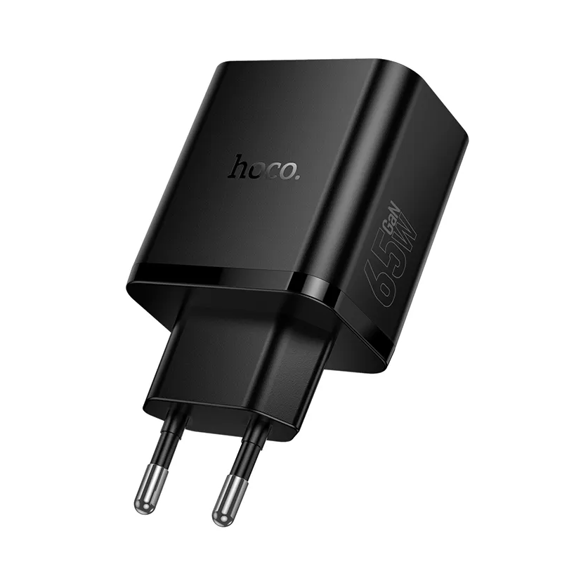 Caricabatterie da Rete HOCO N75, 65W, 3A, 1 x USB-A - 2 x USB-C, Nero