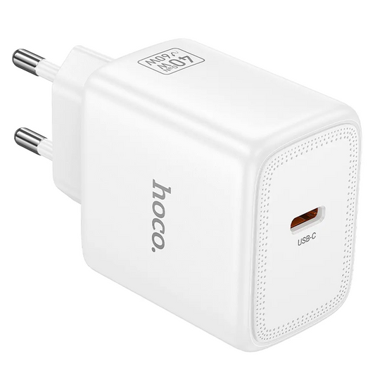 Caricatore da rete HOCO N83, 40W, 3A, 1 x USB-C, Bianco