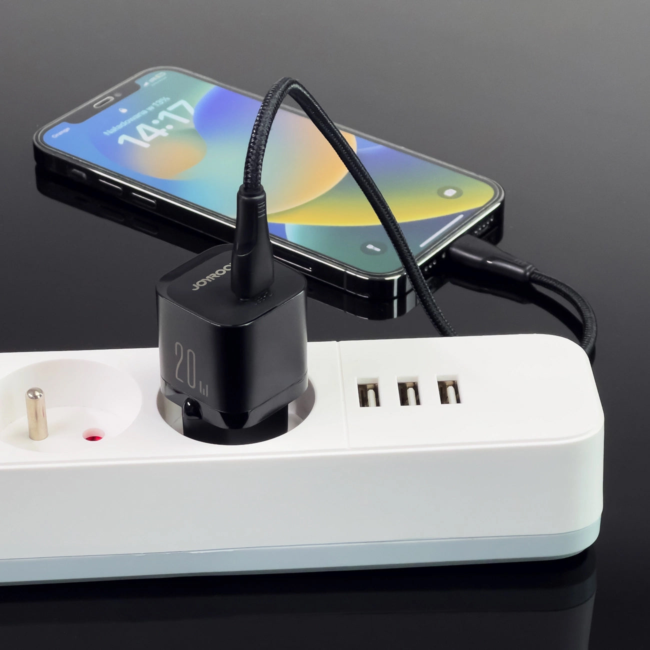Chargeur Réseau Joyroom JR-TCF02, 20W, 3A, 1 x USB-C, Noir