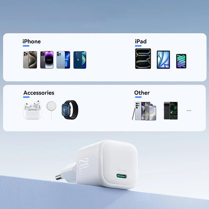 Chargeur Réseau Joyroom JR-TCG08, 20W, 3A, 1 x USB-C, Blanc