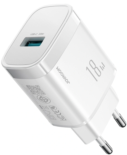 Chargeur secteur Joyroom JR-TF4, 18W, 3A, 1 x USB-A, Blanc