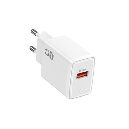 Caricabatterie da Rete Lito LC08, 18W, 3A, 1 x USB-A, Bianco
